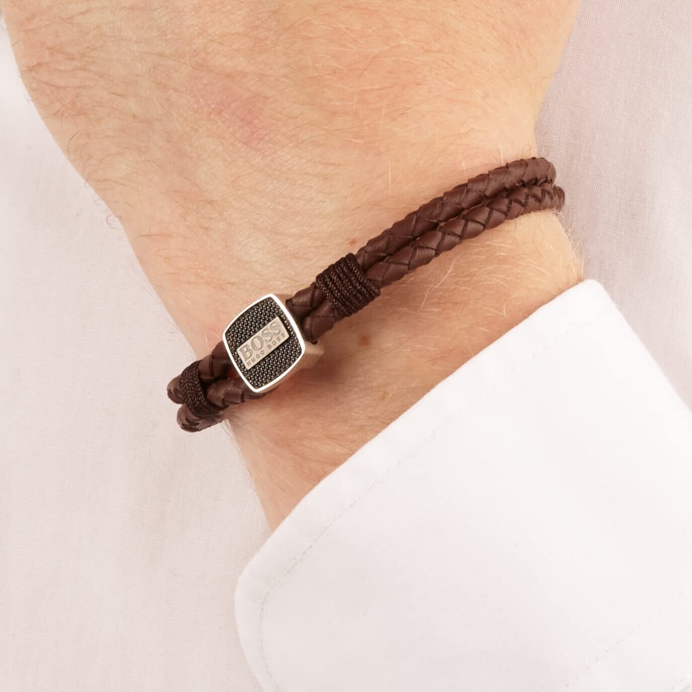 BOSS 1580048M Men’s Brown Seal Leather Bracelet
