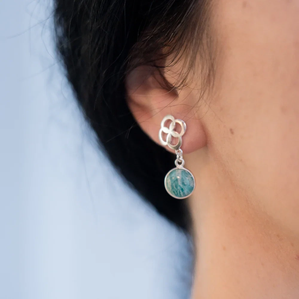 Beblue BO1572-SLV Silver 1572 Turquoise Stone Dangle Earrings - Amalfi Breeze