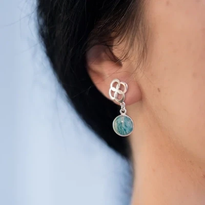 Beblue BO1572-SLV Silver 1572 Turquoise Stone Dangle Earrings - Amalfi Breeze