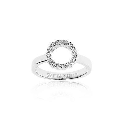 Sif Jakobs R337-CZ Women's Size 58 Silver Biella Ring