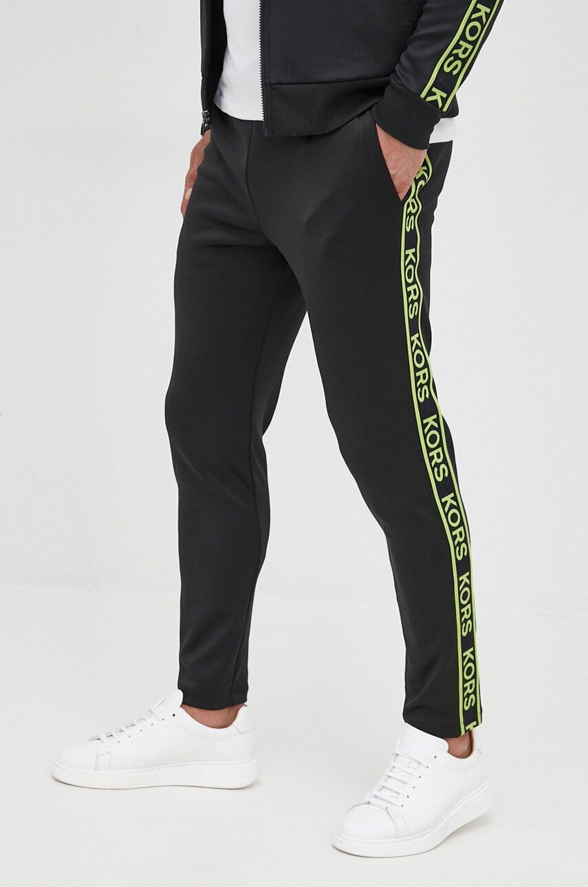 Michael Kors CS250RG4GE Black men joggers with mk in neon