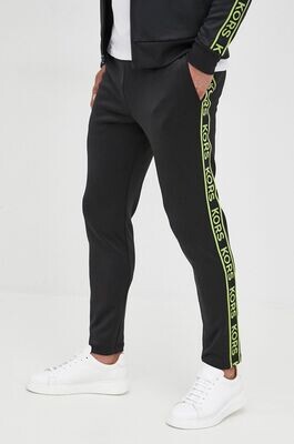 Michael Kors CS250RG4GE Black men joggers with mk in neon