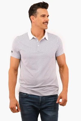 Michael Kors Men CS351438MQ S/s Printed Spandex Polo