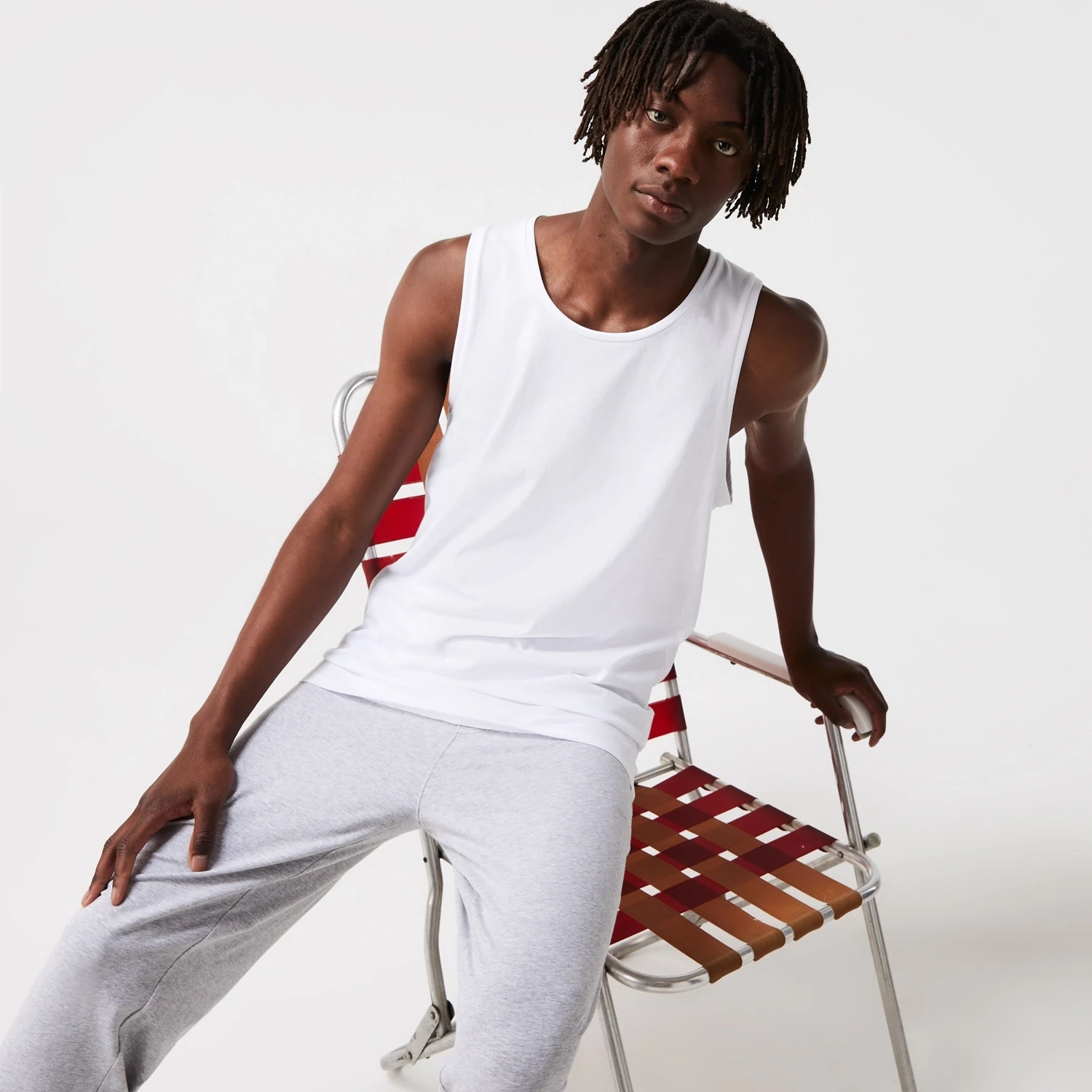 Lacoste TH3441-52 001 Men’s SL Essentials Tank Top/Undershirt 3PK – White