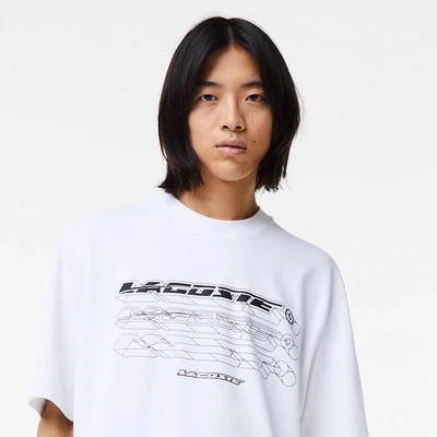 Lacoste TH5529 52 001 white t-shirt with black logo design