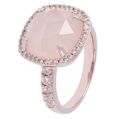 Bronzallure WSBZ00500.R Ring Light Pink Stone Centre Zircon Band