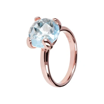 Bronzallure WSBZ00948.BT 18kt RG Plated, Topaz Blue Stone Ring