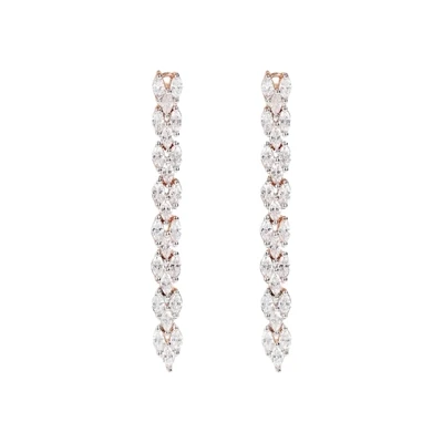 Bronzallure WSBZ01858.W Rose Gold Dangle Tennis Earrings