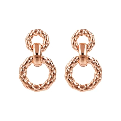 Bronzallure WSBZ02052.R Rose Gold Donut Matelasse Dangle Earring