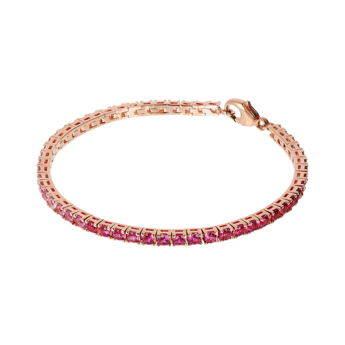 Bronzallure WSBZ02112 18Kt Plated Gold Multicolor Tennis Bracelet 2.5MM