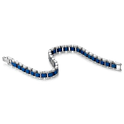 Italgem SMB244 Men's Silver with blue Bracelet