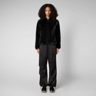 Save The Duck D33540W-FURY17 Women's Laila Faux Fur Reversible Coat/