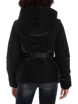 Guess black winter coat Style Bella Jacket W1BL13WE4D2 with pouch for women