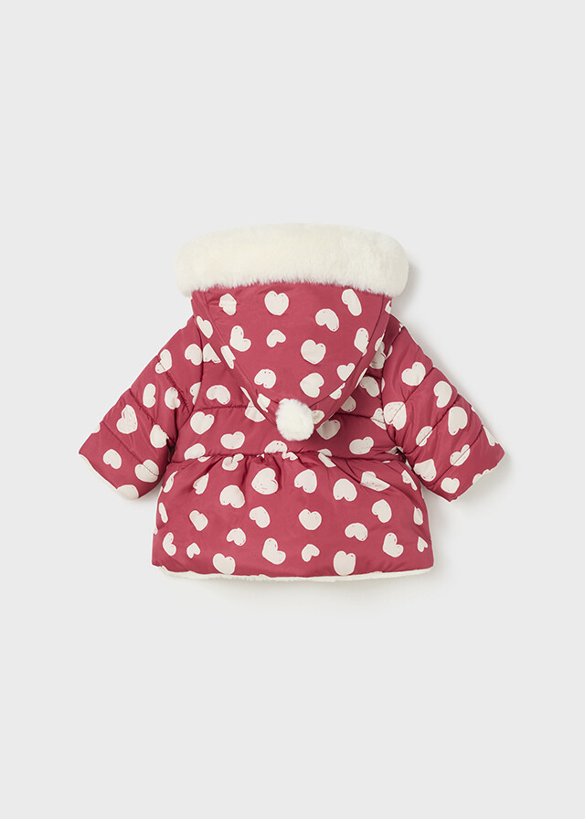 Mayoral 2407 Baby Girl's LS Reversible Puffer/Fur Coat/