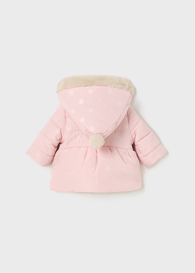 Mayoral 2407 Baby Girl's Long Sleeve Reversible Puffer/Fur Coat