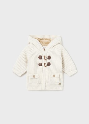 Mayoral 2302 Baby's LS Hooded Knit Cardigan/