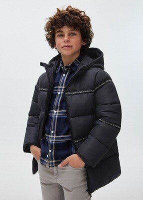 Nukutavake 7432 boys youth Pizarrapuffer winter coat with ‘winter time’ trim and design