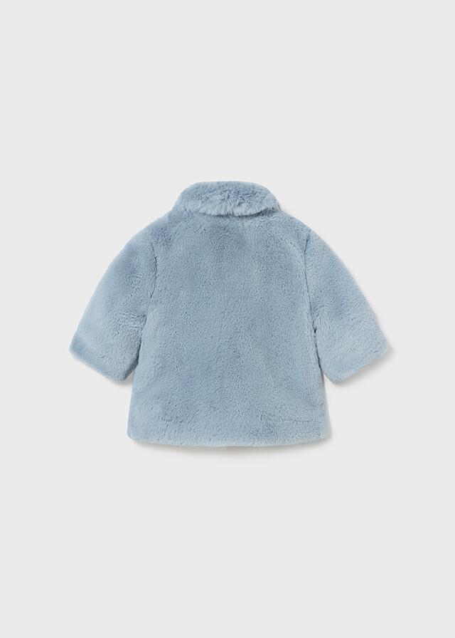 Mayoral 2405 Baby Girl’s Long Sleeve Faux Fur Coat