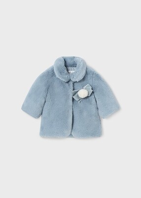 Mayoral 2405 Baby Girl’s LS Faux Fur Coat/