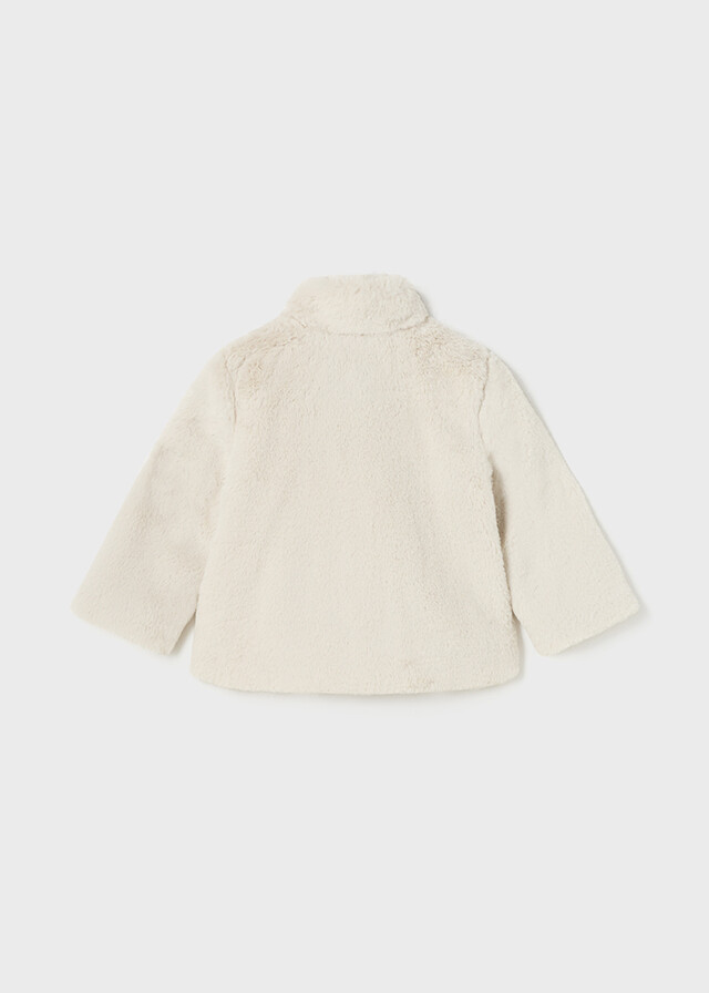 Mayoral 2415 Baby Girl's Long Sleeve Faux Fur Coat