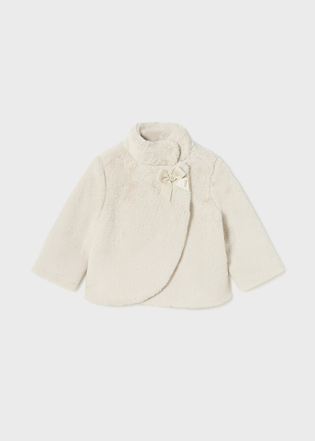 Mayoral 2415 Baby Girl's Long Sleeve Faux Fur Coat