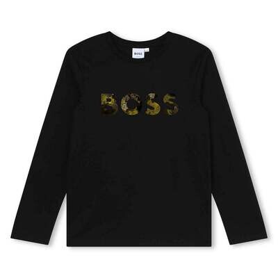 Hugo Boss J25O87 Boy's LS SF Mini Me Gold T-Shirt/