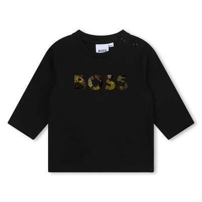 Hugo Boss J05A29 Baby Boy's LS Mini Me Fancy Logo T-Shirt/