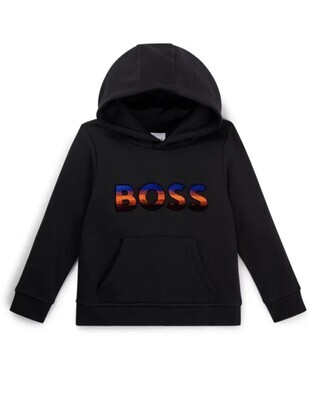 Hugo Boss J25O78 Boy's LS Mini Me Multi Logo Hoodie/
