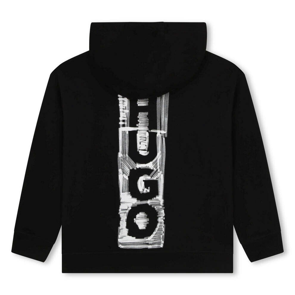 Hugo Boss G25156 Boy's Long Sleeve Vertical Logo Hoodie