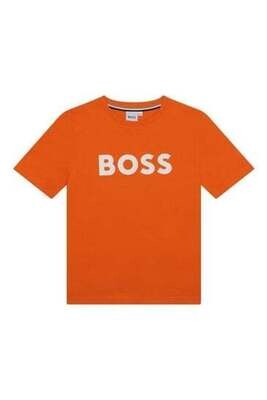 Hugo Boss J25O04 Boy's Short Sleeve BOSS T-Shirt – Peach