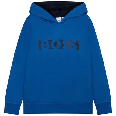 Hugo Boss J25N69/871 Boys Blue Hoodie With Black Logo