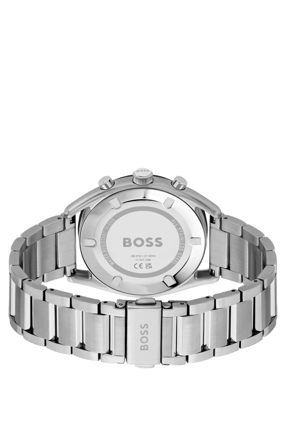 BOSS 1514093 Men's Silver Stainless Steel Black Bezel & Blue Dial Watch