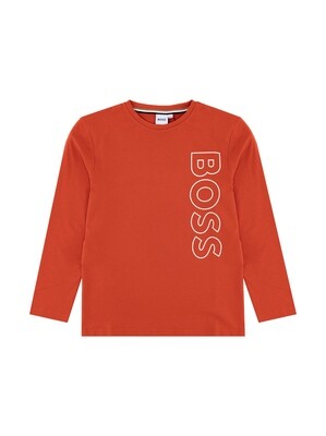 Hugo Boss J25O68 Boy's LS Mini Me Vertical Logo T-Shirt/