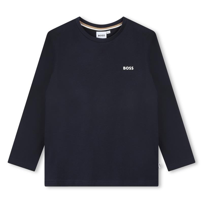 Hugo Boss J25O70 Boy's Long Sleeve Print Logo T-Shirt