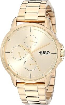 HUGO 1530026 Men's Gold Focus Sunray Dial Watch