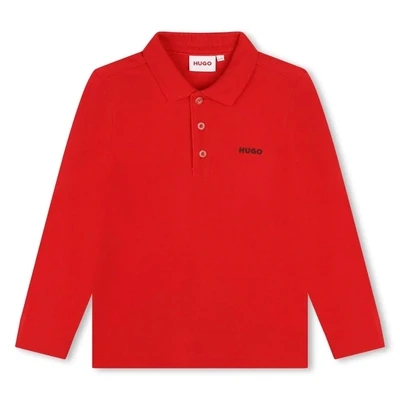 Hugo Boss G25143 Boy's Long Sleeve Pique Polo Shirt