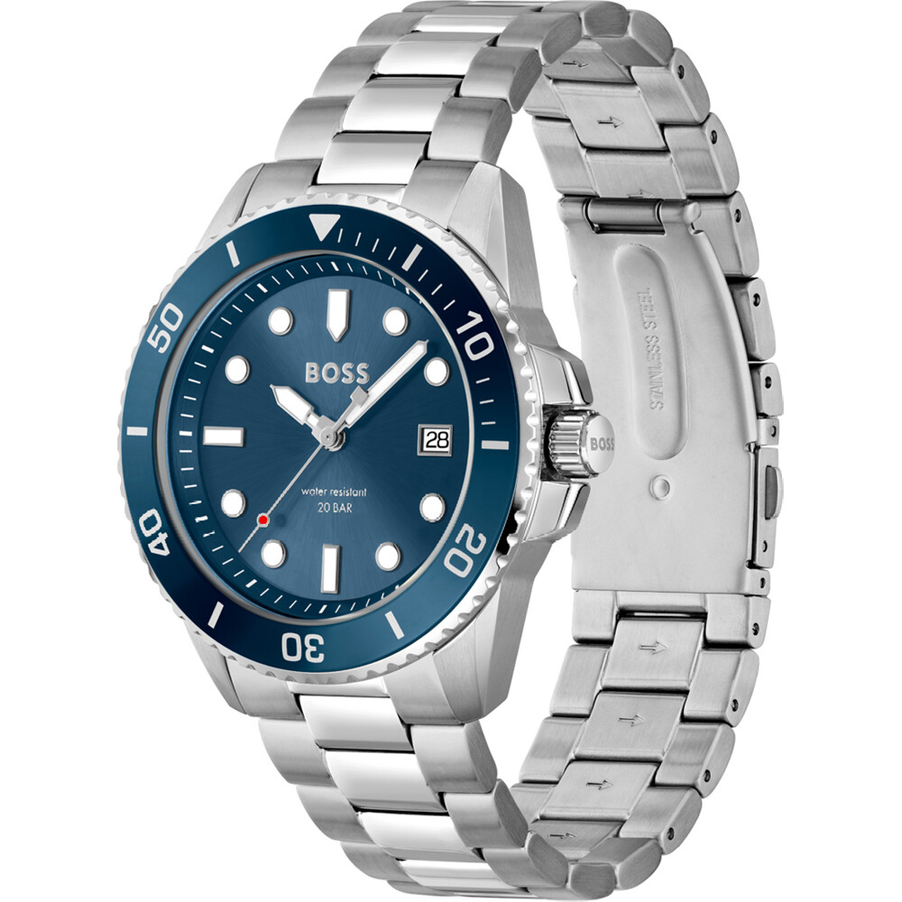 Hugo Boss 1513916 Mens Watch Navy Dial and Stainless Steel Strap