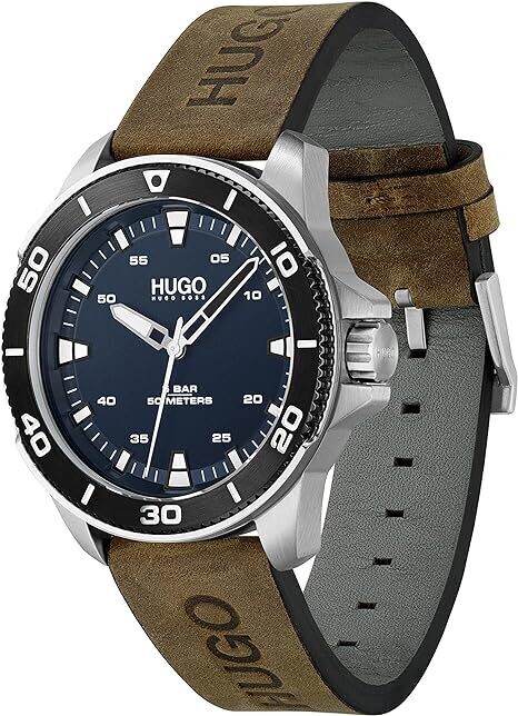 Hugo Boss 1530220 Men's Streetdriver Watch Brown Strap Blue Dial