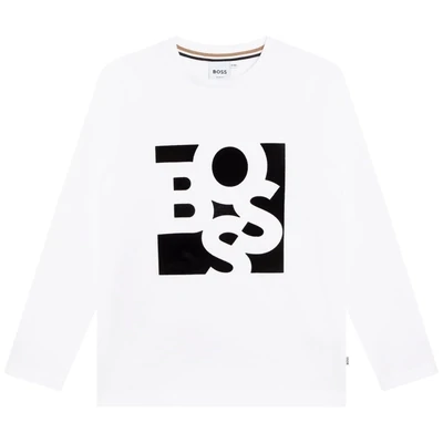 Hugo Boss J25M18 Boy’s LS Mini Me T-Shirt /WHITE