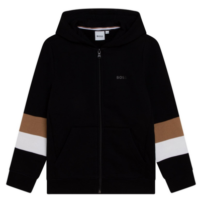 Hugo Boss J25M75, Boys Black Mini Me Zip Up Hoodie