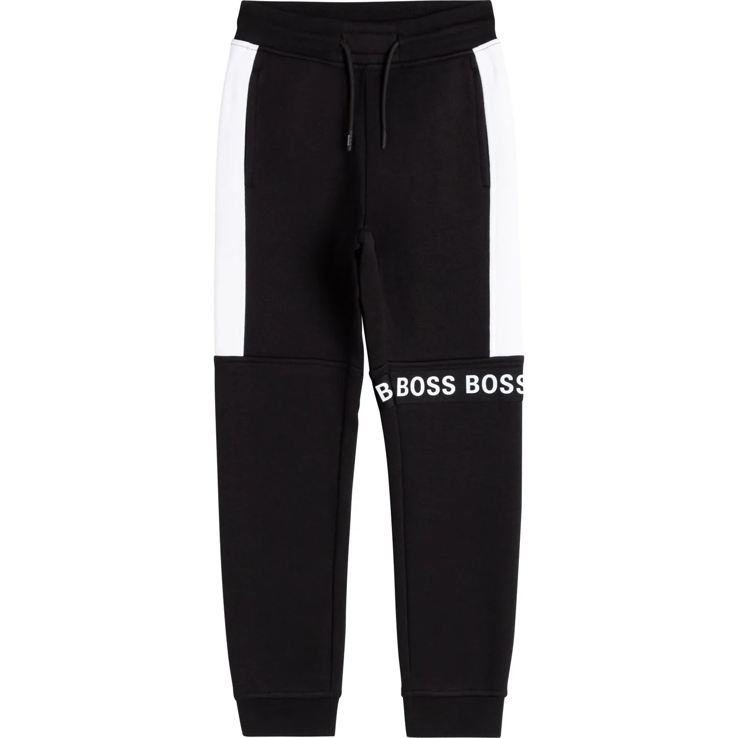 Hugo Boss black joggers with white stripe and logo for boys youth J24720/09B, Size: 10