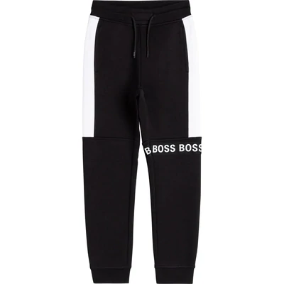 Hugo Boss black joggers with white stripe and logo for boys youth J24720/09B