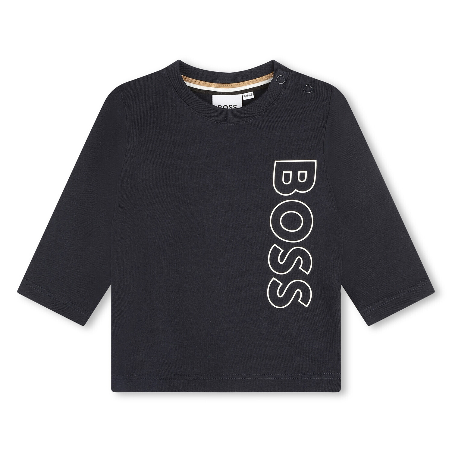 Hugo Boss J05A21 Baby Boy's Long Sleeve Mini Me Vertical Logo T-Shirt