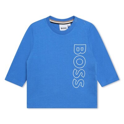 Hugo Boss J05A21 Boy's LS Mini Me Vertical Logo T-Shirt/