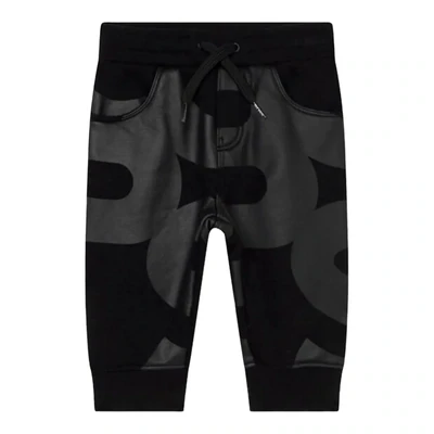 Hugo Boss J04447 Boy’s Tone-on-Tone Logo Joggers – Black