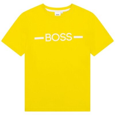 Hugo boss J25N29/535 yellow boys t-shirt with white logo