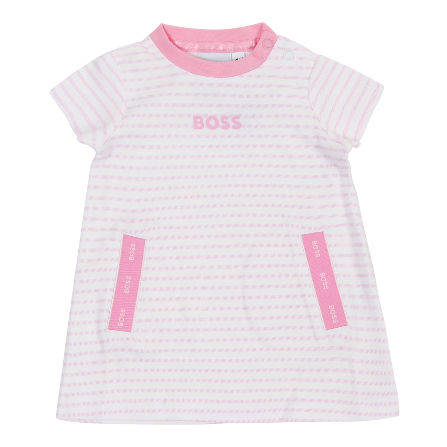 Hugo Boss J92069 10B Girls Striped Pink Dress