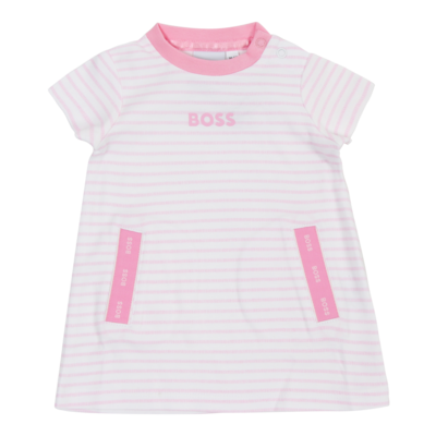 Hugo Boss J92069/10B, Girls Striped Pink Dress