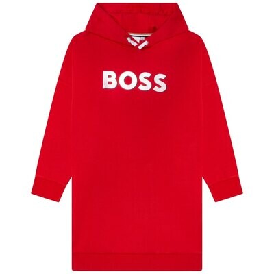 Hugo Boss J12218 Girl's Long Sleeve Hoodie Dress w/ Front Logo – Ginger