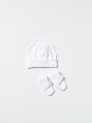 Hugo Boss J98368/10B White Baby Hat & Sock Set